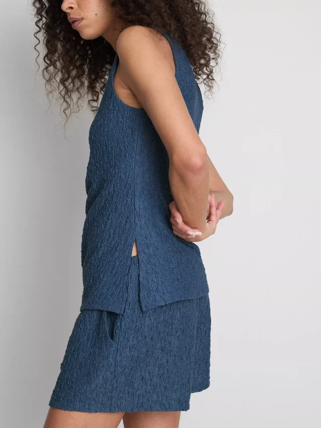 Paula echevarría ruched crinkle tank top