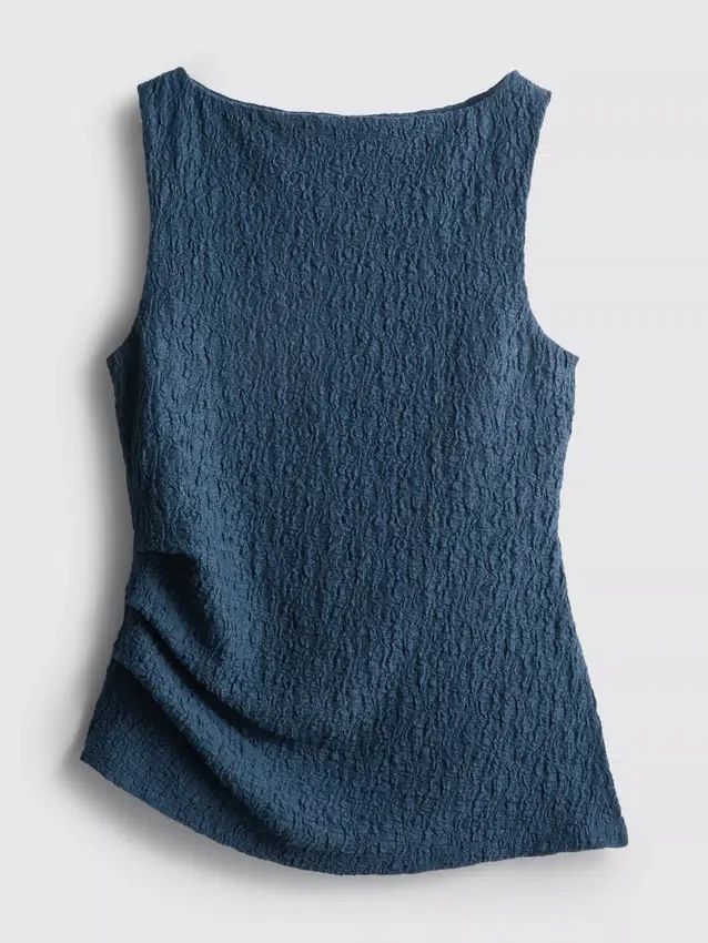 Paula echevarría ruched crinkle tank top