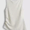 Paula echevarría ruched crinkle tank top