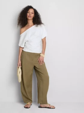 Paula echevarría ruched off-shoulder top