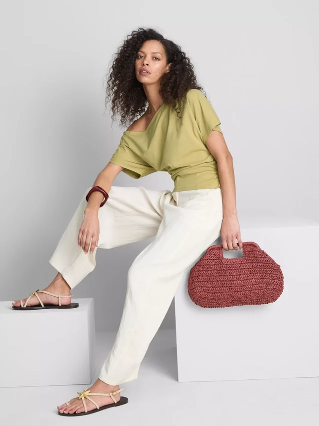Paula echevarría ruched off-shoulder top