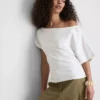 Paula echevarría ruched off-shoulder top