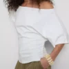 Paula echevarría ruched off-shoulder top