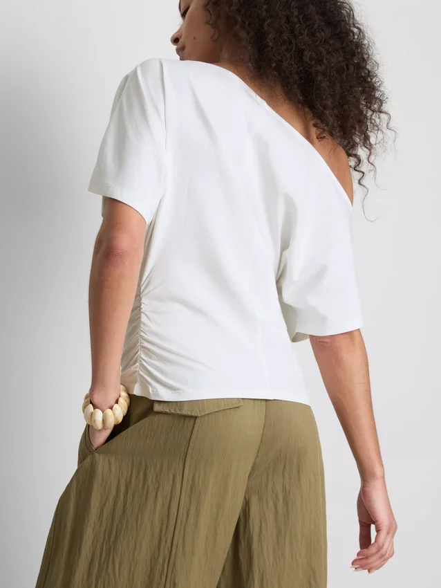 Paula echevarría ruched off-shoulder top