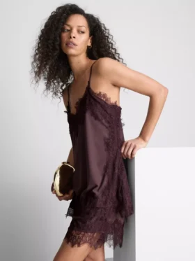 Paula echevarría satin lace-trim cami top
