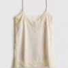 Paula echevarría satin lace-trim cami top