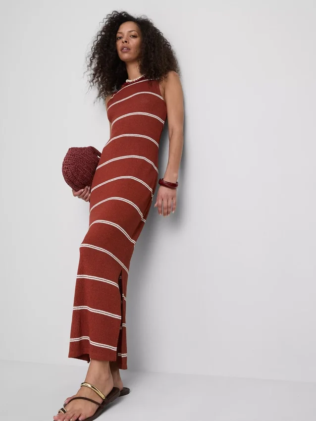 Paula echevarría sleeveless bodycon midaxi dress