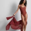 Paula echevarría stitch-detail swimsuit