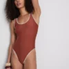 Paula echevarría stitch-detail swimsuit