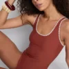 Paula echevarría stitch-detail swimsuit