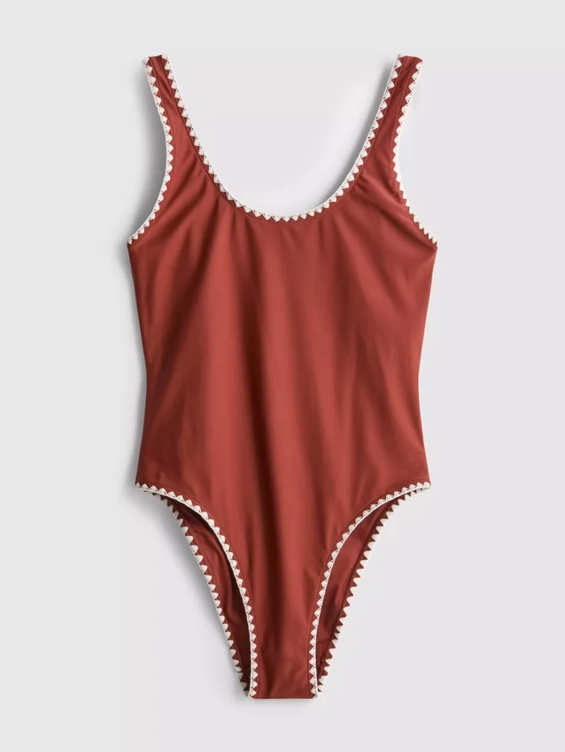 Paula echevarría stitch-detail swimsuit