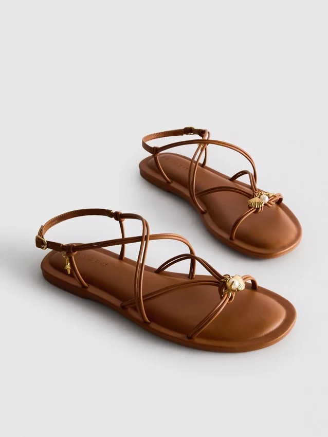 Paula echevarría strappy charm sandals