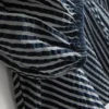 Paula echevarría striped seersucker puff-sleeve blouse