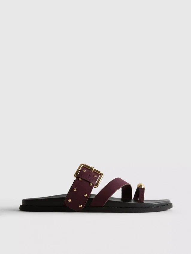 Paula echevarría studded footbed sandals