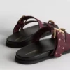 Paula echevarría studded footbed sandals