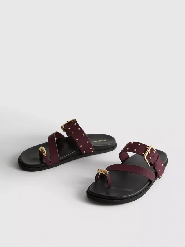 Paula echevarría studded footbed sandals