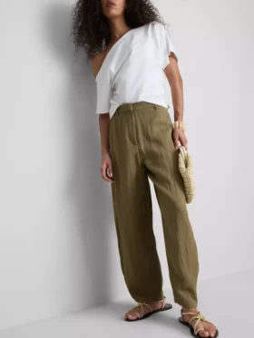 Paula echevarría textured barrel-leg pants