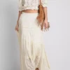 Paula echevarría tiered crinkle lace midi skirt