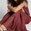 Paula echevarría tiered crinkle lace midi skirt