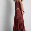 Paula echevarría tiered crinkle lace midi skirt