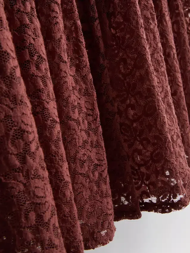 Paula echevarría tiered crinkle lace midi skirt
