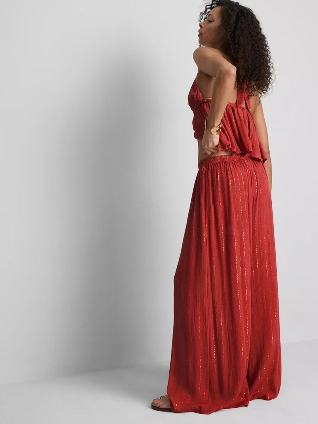Paula echevarría wide leg sparkle pants