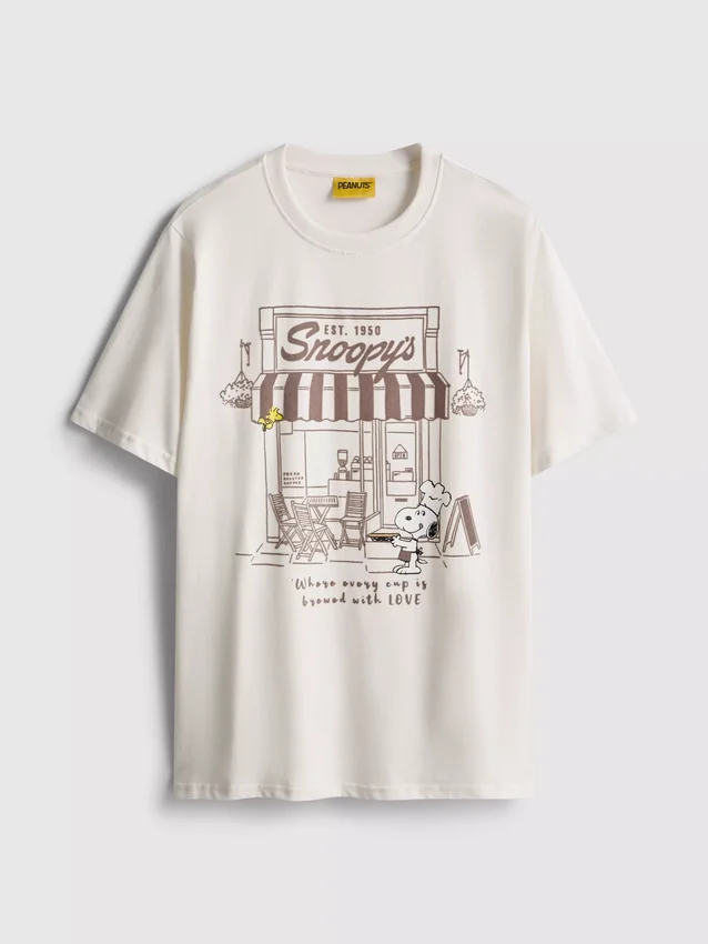 Peanuts snoopy cotton cafe t-shirt