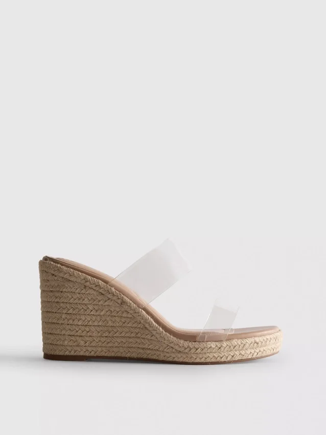 Perspex wedge heeled sandals