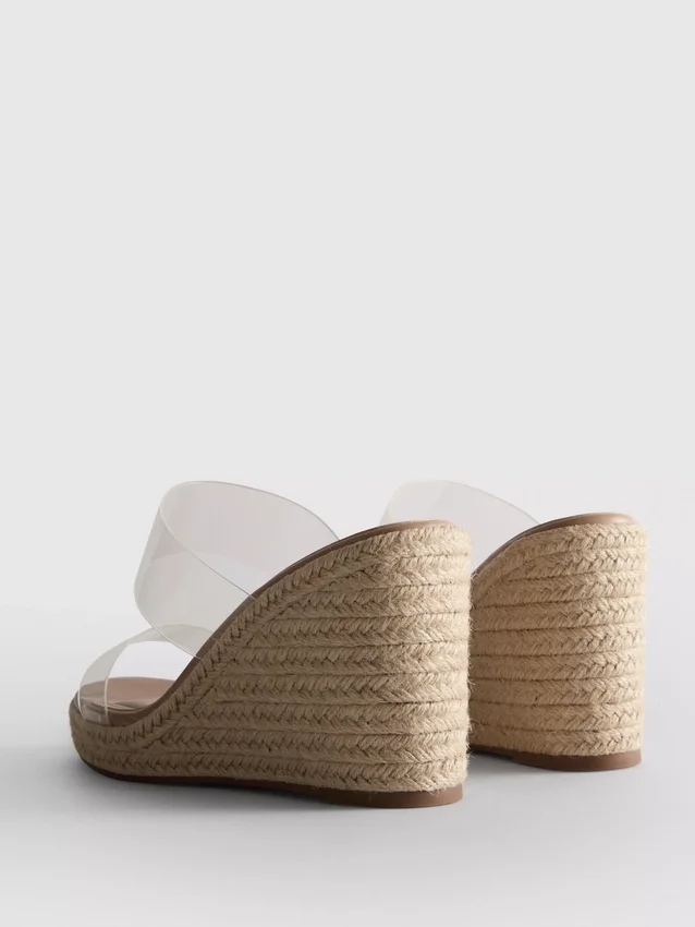Perspex wedge heeled sandals