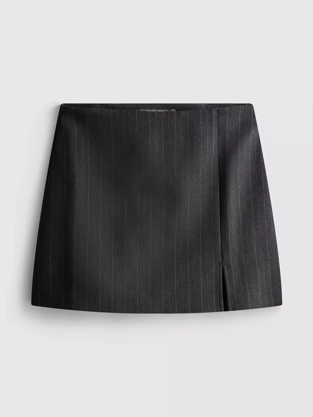 Pinstripe a-line mini skirt