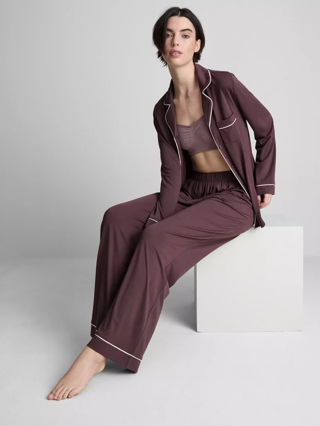 Piped jersey boyfriend pajamas