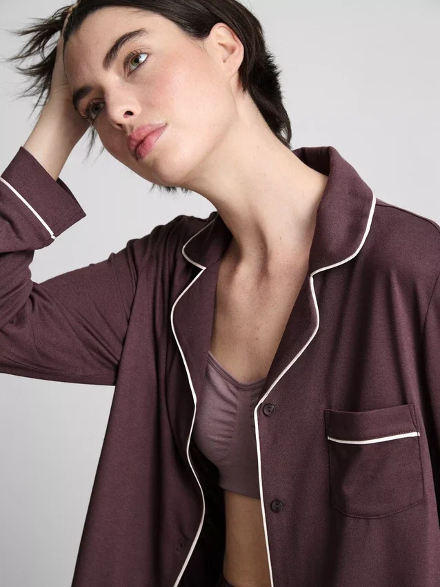 Piped jersey boyfriend pajamas
