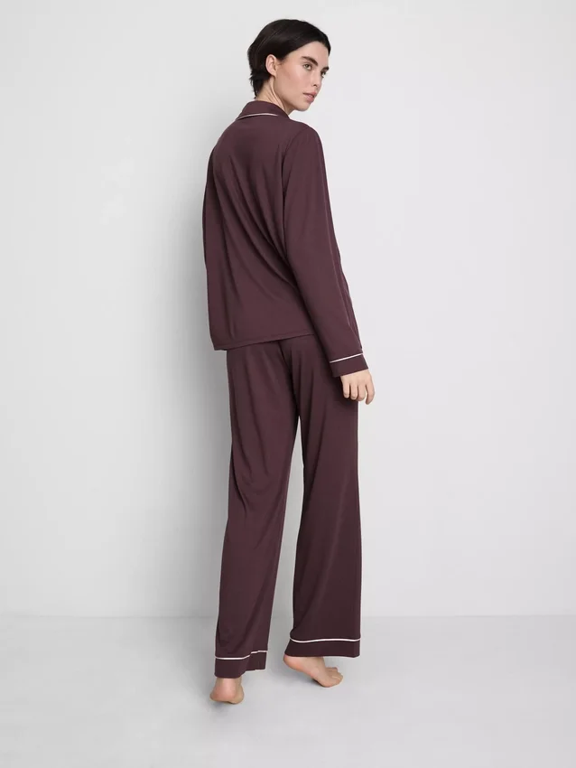Piped jersey boyfriend pajamas