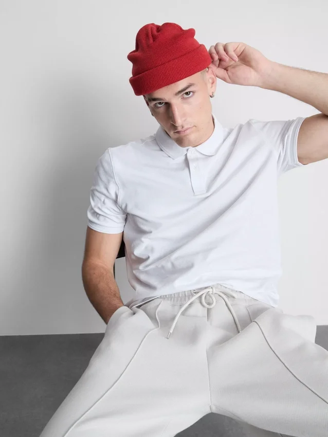 Pique short sleeve polo shirt