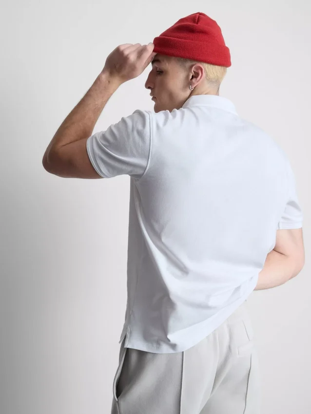 Pique short sleeve polo shirt