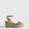 Plaited wedge sandals