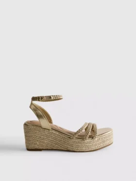 Plaited wedge sandals