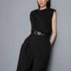 Pleated bermuda shorts