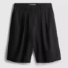 Pleated bermuda shorts