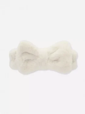 Plush bow headband