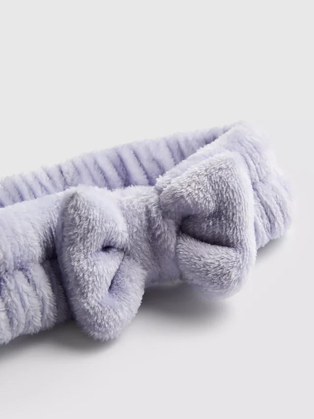Plush bow headband