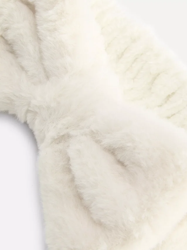 Plush bow headband