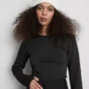 Plush lined long sleeve thermal top