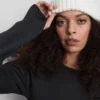 Plush lined long sleeve thermal top