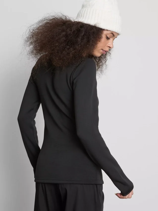 Plush lined long sleeve thermal top