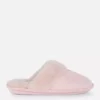 Plush mule slippers