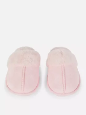 Plush mule slippers