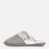 Plush mule slippers
