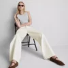 Pocket front wide leg jeans