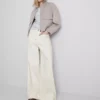 Pocket front wide leg jeans